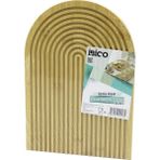 Uravas Store Yarim Daire Çift Tarafli=düz - Kanalli Ahşap Bambu Sunum Tepsi 22X32CM (5047)