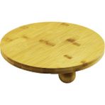 Uravas Store Yuvarlak 24.5cm 3 Mini Top Ayakli Ahşap Bambu Sunum Tepsisi - Mini Sofra (5528)