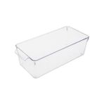 Uray Home 1 Adet Kırılmaz Ultra Dayanıklı Buzdolabı Düzenleyici Organizer Kutu Şeffaf - Medıum Kiler Organizeri (14CM*32,5CM*10CM) - 0 Siyah - Option-1