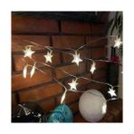 Uray Home 3 Metre 20 LED Yıldız Işık Zinciri – Dekoratif Pilli Beyaz Atmosfer Aydınlatma, Ev Oda Balkon Yılbaşı Parti Süsleme Işıkları - 1 m - 00 Beyaz