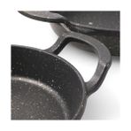 Uray Home 3'lü Döküm Sahan Seti, 3'lü Yumurta, Omlet Tavası, 3 Boy Döküm Siyah Granit Sahan Tava (22CM-20CM-18CM) - Option-1 - --