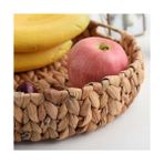 Uray Home 3'lü Rustik El Yapımı ve Doğal Yuvarlak Hasır Tepsi Seti, 3'lü Hasır Yuvarlak Tepsi Seti, 3 Boy Hasır Tepsi (38 * 6cm-34 * 5cm-30 * 24 * 4,5cm) - Kestane Akaju - Option-1