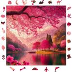 Uray Home - Ahşap Puzzle Yetişkinler Için - Sakura Huzuru Benzersiz Parçalı Puzzle - 353 Parça Ahşap Yapboz - Yapıştırıcı Folyo Dahil - Dekoratif Ahşap Puzzle - 29X29 cm - S1-25 - 01-Mavi