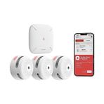 Uray Home Akıllı Duman Dedektörü, SBS50 Baz Istasyonu Ile, Wi-Fi Duman Alarmı, Ev Güvenlik Uygulaması ile Uyumlu, Kablosuz Bağlantılı Mini Yangın Alarmı, Model FS31 - Option-1 - Ahşap