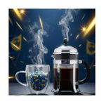 Uray Home Çift Cidarlı Cam Kupa Seti | Isı Yalıtımlı Kulplu Borosilikat Kupa | Soğuk & Içecek Termal Kupa | Espresso Çay Bardağı Seti-- (Sarı Lacivert, Büyük 350 Ml,) - Option-1 - 0 - Siyah