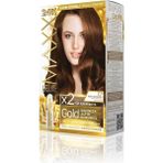 Uray Home Gold Serisi 24K Altın Parçacıklı Serum ile 1 Kutu 2 x 50 ml ve Geliştiriciler Saç Boyası (Koyu Karamel 7.7) - Option-1