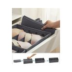 Uray Home Iç Giyim Düzenleyici 8'li Set, Çekmece Düzenleyici, Katlanabilir, Düzenleyici, Saklama Kutusu Dolabı, Kumaş Kutuları Saklama, Sütyen, Çorap, Kravat, Gri RUS08GY - 001-Renkli - Option-1