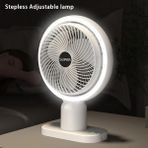 Uray Home Işıklı Vantilatör USB Şarjlı Masaüstü Mini Fan – 3 Kademeli Hız Ayarlı Kompakt Gövde LED Işık - 001-Siyah