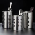 Uray Home Metal Kaşıklık Delikli, Tezgah Üstü Kaşık Kevgir Kepçe Organizeri, Masa Üstü Kalemlik ve Makyaj Fırçası Organizeri, Çok Yönlü ve Şık Mutfak Aksesuarı - 01P-Pembe