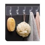 Uray Home Şeffaf Yapışkanlı Duvar Askısı – 5’li Set, Deliksiz Montaj, Suya Dayanıklı, Şık ve Güçlü Tutucu Kanca - 00 Beyaz - Option-1