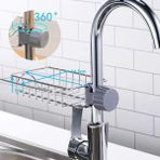 Uray Home Shozon Sünger Tutucu Paslanmaz Çelik Mutfak Lavabo Organizatörü Saklama Rafı Sabun Süngerleri Bulaşık Süngeri Için Tahliye Rafı (7.48 Inç) - Kestane Akaju - Option-1