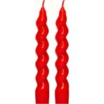 Uray Home Yılbaşı 2'li Twirl Glow Kırmızı Şamdan Mum Seti (18 Cm) - Option-1