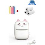 Uray Store Mini Fotoğraf Yazıcı Kablosuz Etiket Yazıcı Baskı Makinesi Ios Android Uyumlu Termal Printer Pembe - Çok Renkli