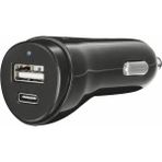 Urban 17W Type-C USB Çift Giriş Araç Çakmak Şarj Cihazı - Siyah