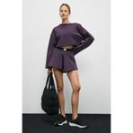 Urban Beat CYBELE Kadın Kayık Yakalı Oversize Uzun Kollu Mor Sweatshirt