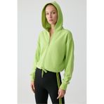 Urban Beat Tıanna Kadın Kapüşonlu Uzun Kollu Fermuarlı Relaxed Fıstık Yeşili Sweatshirt