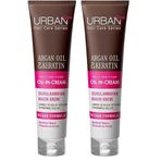 URBAN Care Argan Yağı & Keratin Kolay Kırılan Saçlara Özel Durulanmayan Bakım Kremi 150 ml- Vegan (2 paketi)