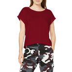 Urban Classics Kadın Tişörtü Organic Extended Shoulder Tee%100 organik pamuk Burgundy 3XL