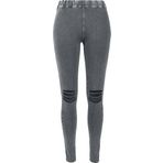 Urban Classics TB1276 Kesim Diz Dunkelgrau Acid Black 706 Kadın Tayt