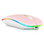 UrbanX ProBook 455 G8 için Bluetooth Şarj Edilebilir Fare Dizüstü Bilgisayar/PC/Mac/iPad pro/Bilgisayar/Tablet/Android RGB LED Bebek Pembe