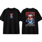 Urbvn American Psycho Tasarım Baskılı Siyah Oversize T-Shirt