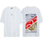 Urbvn Game Of Thrones Tasarım Baskılı Beyaz Oversize T-Shirt