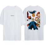 Urbvn Halloween 1 Tasarım Baskılı Beyaz Oversize T-Shirt - XL