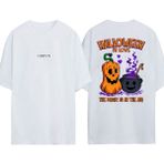 Urbvn Halloween In Love Tasarım Baskılı Beyaz Oversize T-Shirt - XL