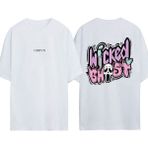 Urbvn Kicked Ghost Tasarım Baskılı Beyaz Oversize T-Shirt - XL
