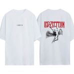 Urbvn LED Zepplin Angels Tasarım Baskılı Beyaz Oversize T-Shirt - XL