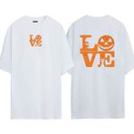 Urbvn Love Halloween 1 Tasarım Baskılı Beyaz Oversize T Shirt
