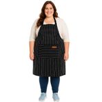 Urby Büyük Beden Cepli Kadınlar için Mutfak Pişirme Önlükleri, XL XXL veya Bel W38+ için İdealdir. Ekstra Büyük ve Uzun., Siyah Whie Geniş Şerit, Plus size