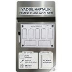 URDE Yaz Sil Haftalık Yemek Planı Magnet A4–Buzdolabı İçin Manyetik Menü Planlayıcı-Yemek Menü Planı