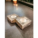 Urestone Mermer Traverten Doğaltaş Mumluk(2Li Set)