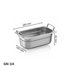 Üret Saplı Gastronom Küvet Gn 1/4 65 Mm 1.8 Lt