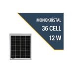 Uretech 12 Watt Monokristal Solar Güneş Paneli 36 Hücre 12 V