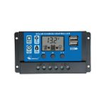 UreTech Güneş Paneli Akü Şarj Kontrol Cihazı 10A 12/24V 10 Ah Amperli USB Çıkışlı Regülatör