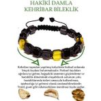 Üretici Sertifikalı Küp Kesim Bordo Sarı Doğal Damla Kehribar Bileklik