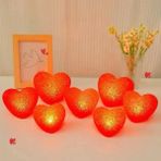 Üreticiniz LED Işıklı Kırmızı Kalp Gece Lambası 12'li Paket