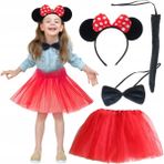 Üreticiniz Minnie Mouse Kostüm Seti Etek Taç Kuyruk Papyon Gösteri Seti