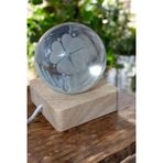 Uretti - Ahmet 9651 8985 Işıklı Ahşap Kare Kaideli Yonca Temalı Cam Küre / 6 Cm