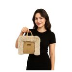 Uretti - Ayşe 4723 El Yapımı Peluş Kürklü Model Tress İp El Çantası / 22 cm x 23 cm