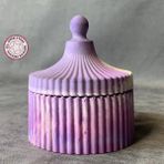 Uretti - Ayşe 7362 El Yapımı Taş Tozu Mumluk Içinde Mum - 8 x 10 cm - Beyaz - 1 Adet