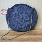 Uretti - Derya 1944 El Yapımı Kağıt Ip Çapraz Çanta - Mavi - Boy: 33 cm En: 33 cm