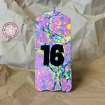 Uretti - Derya 2174 El Yapımı Ebrulu 16 Numara Kapı Süsü - 7 x 16 cm - 1 Adet