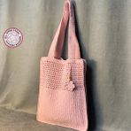 Uretti - Emine 9106 El Örgüsü Çiçek Motifli Kol Çantası - Pudra - 36cm*33cm - Pudra - Pudra