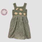 Uretti - Filiz 9248 Kız Çocuk Örme Kafesli Robalı Bulut Desenli Elbise 3 Yaş - Mint Yeşili