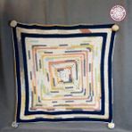 Uretti - Hacer 8870 2798 El Örgüsü Ebruli Desen Pamuk Ip Bebek Battaniyesi - 85 x 85 cm