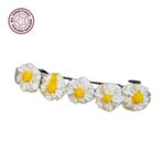Uretti - Hülya 6683 4092 El Yapımı Polimer Kil Küçük Beyaz Papatya Çiçeği Tasarımlı Saç Tokası / 6 Cm
