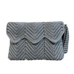 Uretti - Hülya 6683 5840 El Örgüsü Gri Makrome İp Clutch - Portföy Çanta